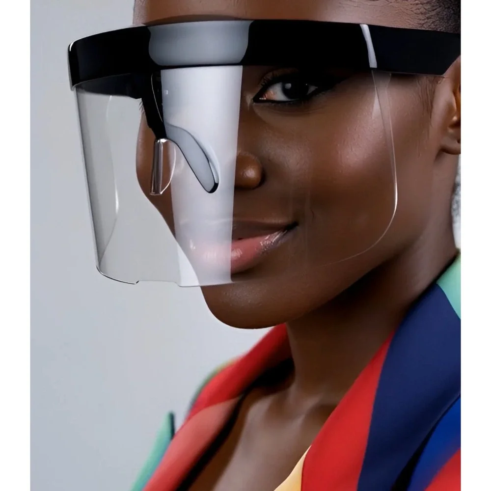 Protective Face Shield Full Cover Visor Glasses/Sunglasses Anti-Fog‎ ClearSingle